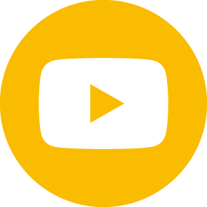 helfende hände - Ein gelber Kreis mit einem weißen Wiedergabeknopf-Symbol in der Mitte, der dem YouTube-Logo ähnelt, jedoch in Gelbtönen gehalten ist. helfende hände ggmbh hamburg
